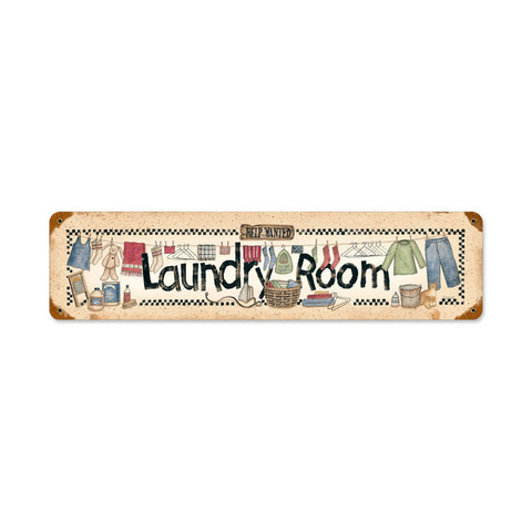 Laundry Help Wanted Vintage Sign Metal Sign