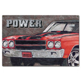 Power Muscle Car Metal Sign 24in X 16in Metal Sign