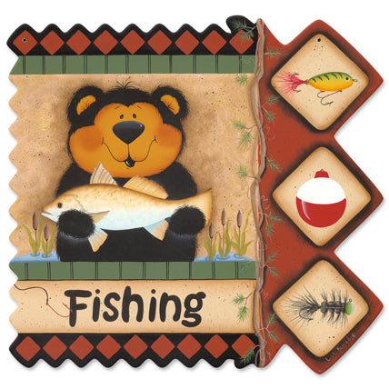 Fishing Bear Vintage Sign Metal Sign