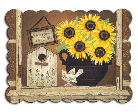 Grows With Love Vintage Sign Metal Sign