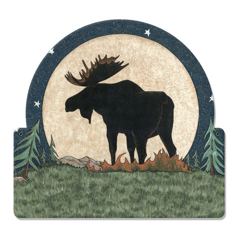 Moose Moon Vintage Sign Metal Sign