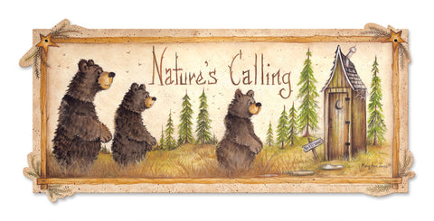 Nature's Calling Vintage Sign Metal Sign