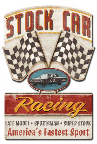 Stock Car Racing Vintage Sign Metal Sign