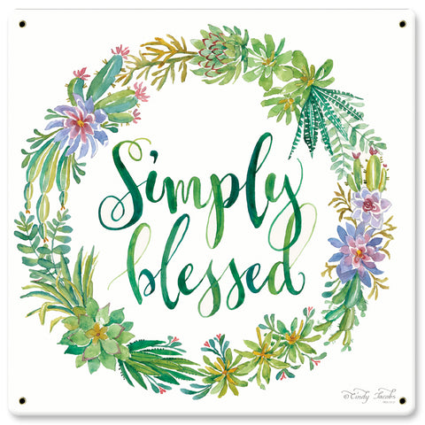 Simply Blessed Vintage Sign Metal Sign