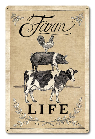 Farm Life Livestock Vintage Sign Metal Sign