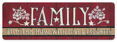 Family Bless This Home Vintage Sign Metal Sign