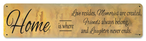 Home Is Where Love Resides Vintage Sign Metal Sign