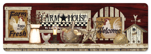 Farm House Welcome Vintage Sign Metal Sign