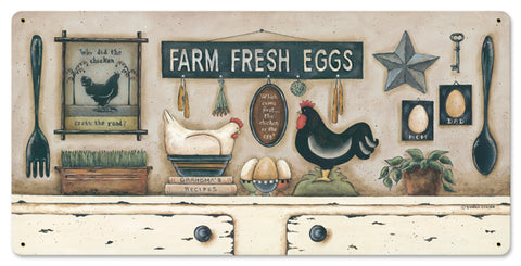 Farm Fresh Eggs Vintage Sign Metal Sign
