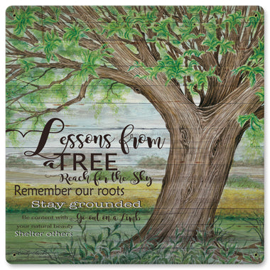 Lessons From A Tree Vintage Sign Metal Sign