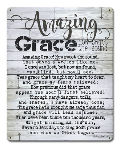 Amazing Grace Vintage Sign Metal Sign