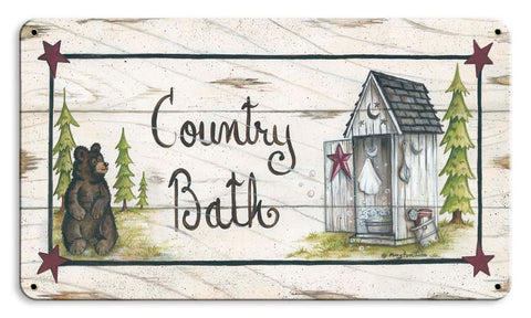 Country Bear Bath Vintage Sign Metal Sign