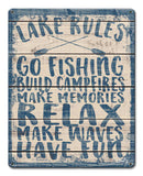 Lake Rules Vintage Sign Metal Sign