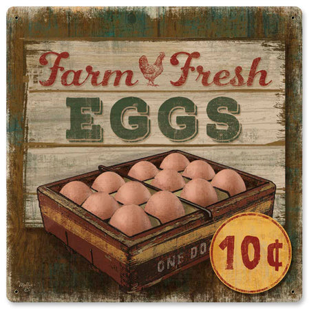 Farm Fresh Eggs Vintage Sign Metal Sign