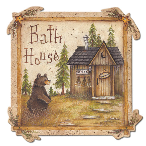 Bath House Bear Vintage Sign Metal Sign