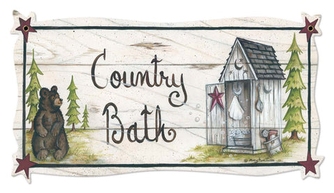 Country Bath Bear Vintage Sign Metal Sign