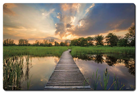 Path-and-Pond-Vintage-Sign-Metal-Sign