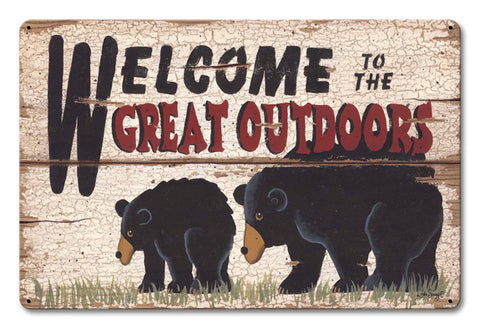Welcome To The Great Outdoors Vintage Sign Metal Sign