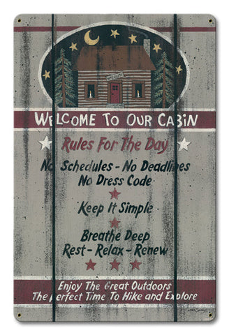 Welcome-To-Our-Cabin-Vintage-Sign-Metal-Sign