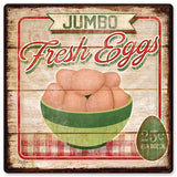 Jumbo Fresh Eggs Vintage Sign Metal Sign