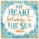 My Heart Belongs To The Sea Vintage Sign Metal Sign