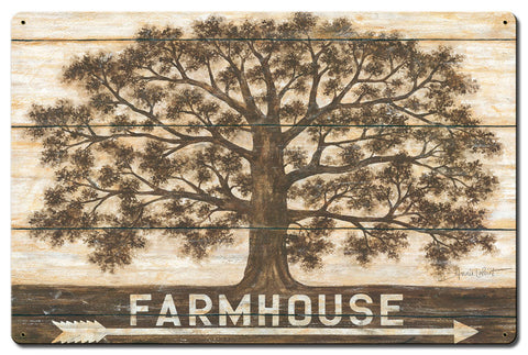 Farmhouse Tree Vintage Sign Metal Sign