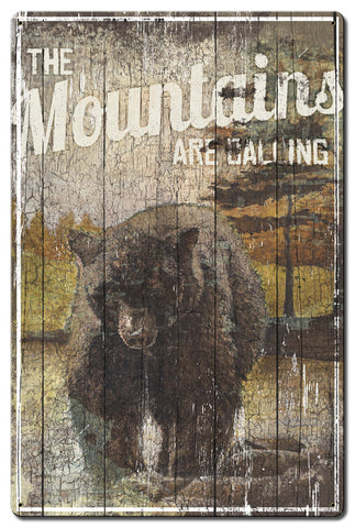 The Mountains Are Calling Vintage Sign Metal Sign