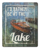 Rather Be At The Lake Vintage Sign Metal Sign