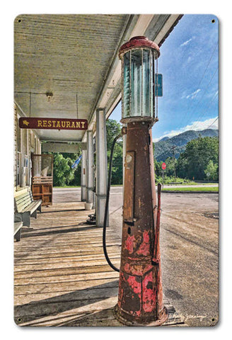 Gas-Pump-Scene-Vintage-Sign-Metal-Sign
