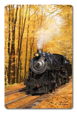 Fall Train Vintage Sign Metal Sign
