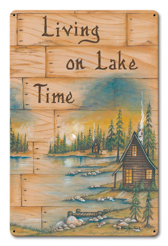 Living-On-Lake-Time-Vintage-Sign-Metal-Sign