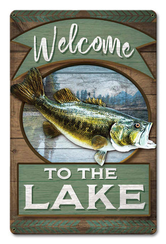 Welcome To The Lake Vintage Sign Metal Sign