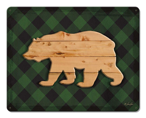 Wood Bear Vintage Sign Metal Sign