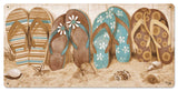 Flip Flops In Sand Vintage Sign Metal Sign