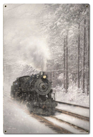 Snow Train Vintage Sign Metal Sign