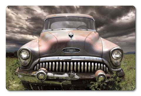 Buick In Field Vintage Sign Metal Sign