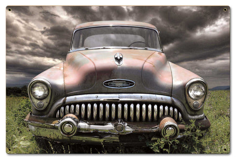 Buick In Field Vintage Sign Metal Sign