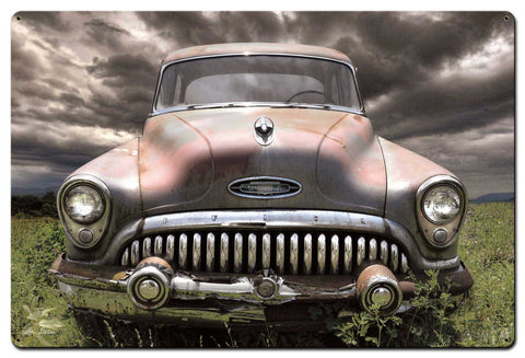 Buick In Field Vintage Sign Metal Sign