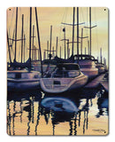 Sailboats In The Harbor Vintage Sign Metal Sign