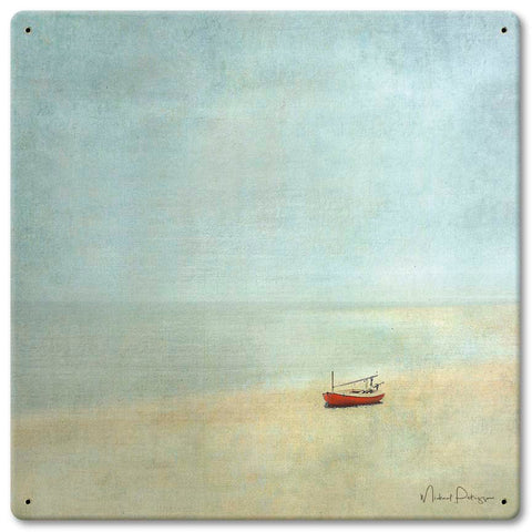 Sailboat ON The Shore Vintage Sign Metal Sign