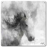 Horse Drawing BW Vintage Sign Metal Sign