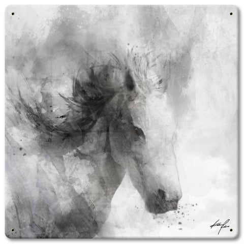 Horse-Drawing-BW-Vintage-Sign-Metal-Sign