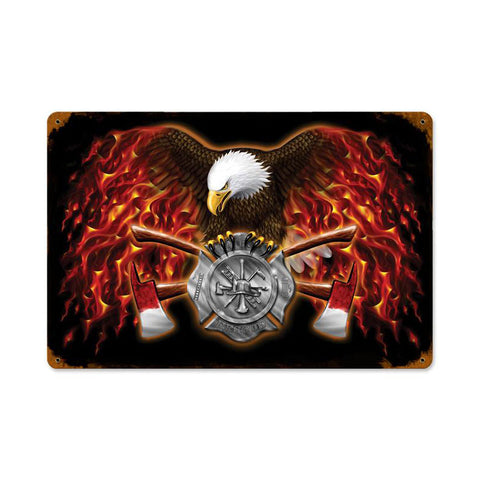 American Firefighter Vintage Sign Metal Sign