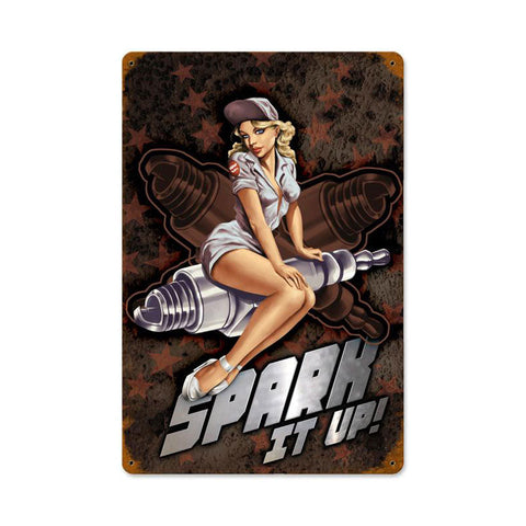 Spark It Up Metal Sign