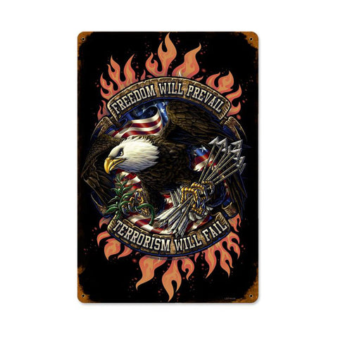 Freedom Will Prevail Vintage Sign Metal Sign