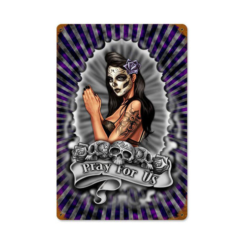 Pray For Us Vintage Sign Metal Sign