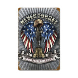 Fallen Heroes Vintage Sign Metal Sign