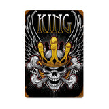 King Skull Vintage Sign Metal Sign