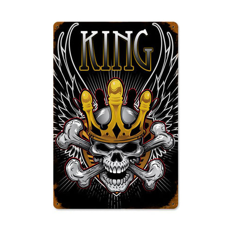 King Skull Vintage Sign Metal Sign