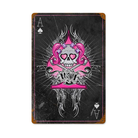 Pink-Ace-Skull-Vintage-Sign-Metal-Sign